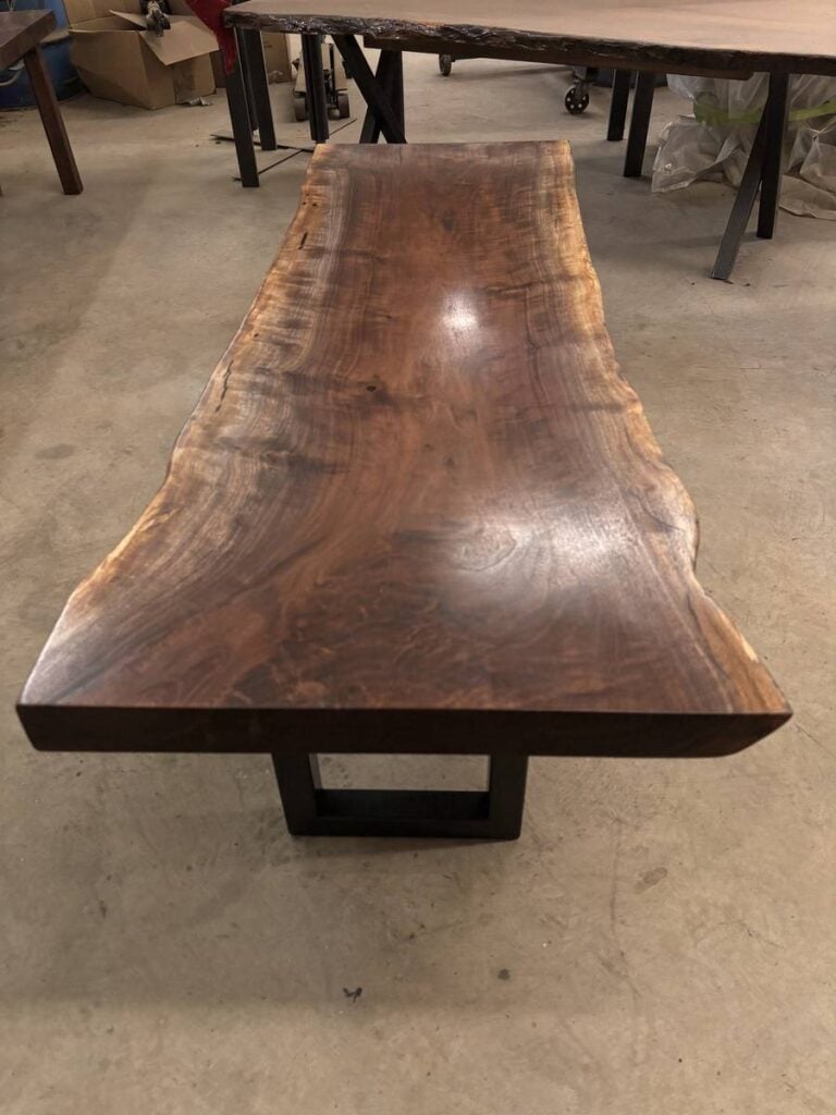 Custom live edge walnut coffee table handcrafted in Washington